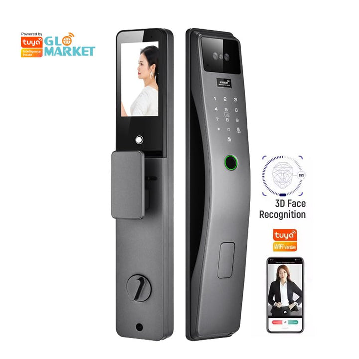 3D Face Recognition Smart Door Lock Real Time Video Intercom WiFi Intelligent Door Lock with Palm Print