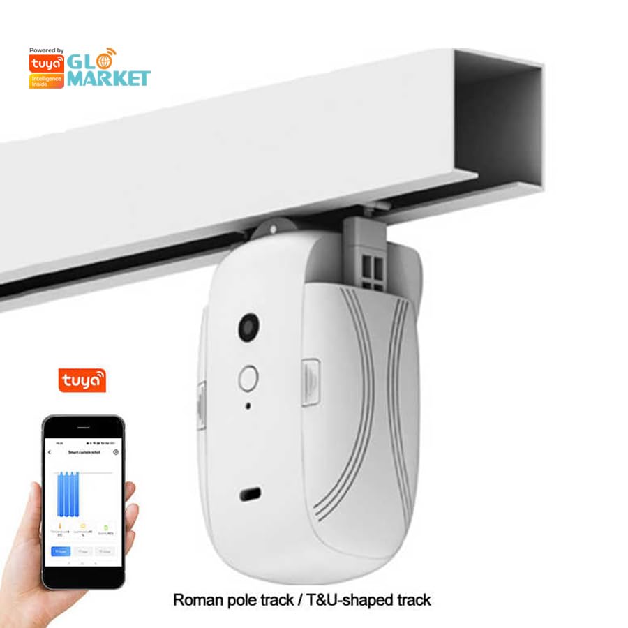 Smart Automatic Curtain Opener Closer,Automatic Curtain Rod Opener,Remote Controlled Electric Curtain Opener,Upgraded High-Performance Curtain Robot Motor,Electronic Auto Curtain Mover Gadget