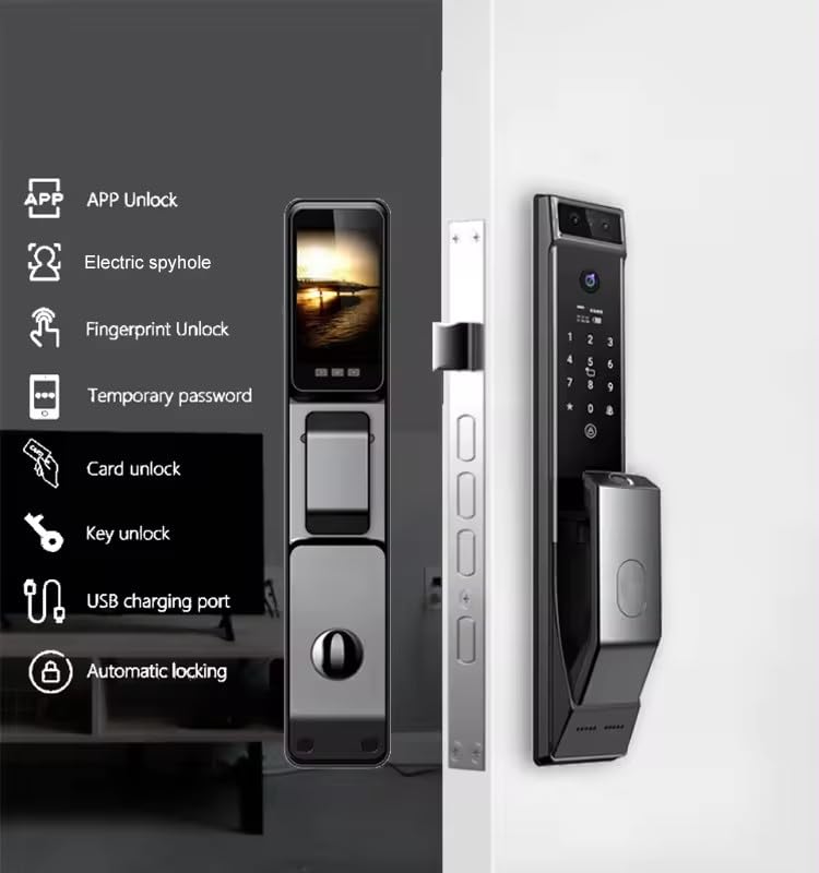 3D Face Recognition Smart Door Lock Security Camera Monitor Intelligent Fingerprint Password Electronic Key Unlock Fingerprint Door Locks,Combination Smart Door Locks,Digital Door Locks,Door Locks