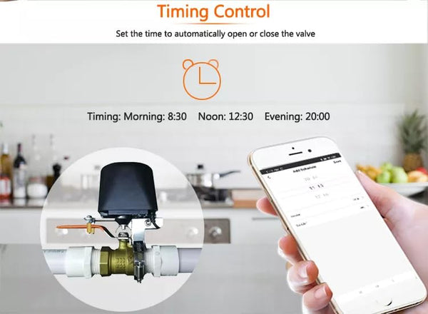 WiFi Water Valve,WiFi Smart Control Water/Gas Valve, Automatic Valve Timer, Compatible with Alexa, Google Assistant and Application Program 1 Pack