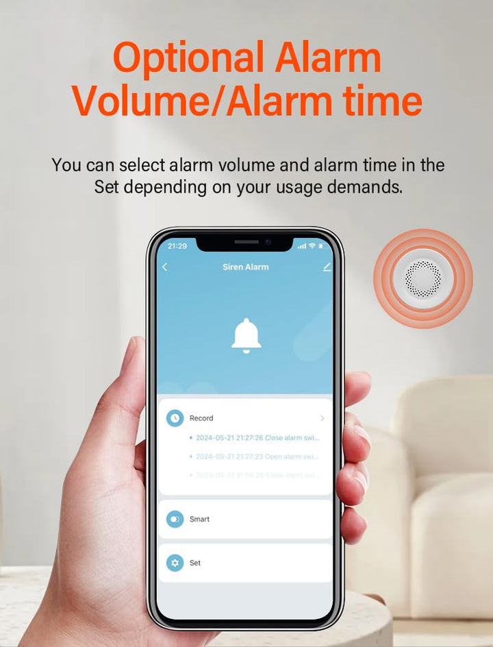 Smart Siren and Door Alarm System App Control, 90db Sounder Impact Resistant, Sound Light for House Apartment