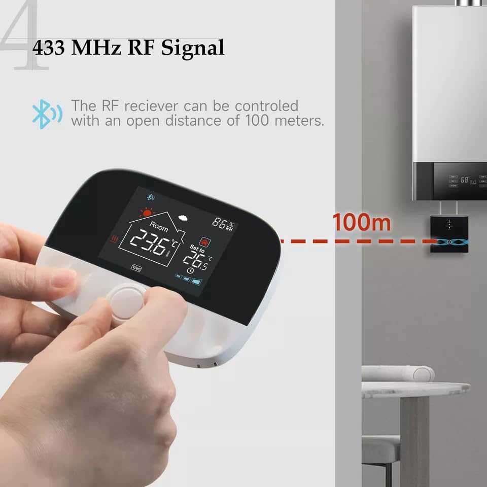 Smart Thermostat Enhanced - Programmable WiFi Thermostat - Works with Siri, Alexa, Google Assistant - Smart Home