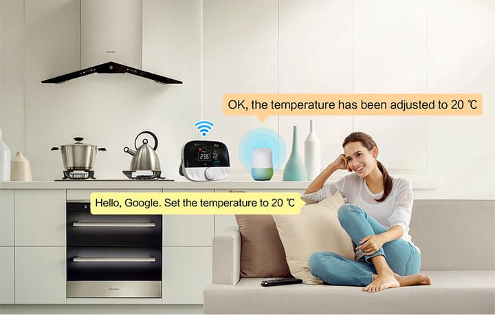 Smart Thermostat Enhanced - Programmable WiFi Thermostat - Works with Siri, Alexa, Google Assistant - Smart Home