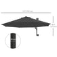 Outsunny 9.6 x 9.6 ft Wall Mounted Umbrella with Rotate, Patio Market Umbrella Parasol for Outdoor with Crank, Charcoal Grey
