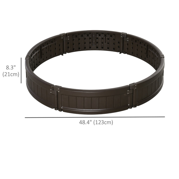 Outsunny 48" Raise Garden Bed Kit, Round Planter Box Above Ground for Flowers/Herb/Vegetables Outdoor Garden Backyard with Easy Assembly, Brown