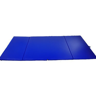 Soozier 4'x8'x2" Folding Gymnastics Tumbling Mat, Exercise Mat with Carrying Handles for Yoga, MMA, Martial Arts, Stretching, Core Workouts, Dark Blue