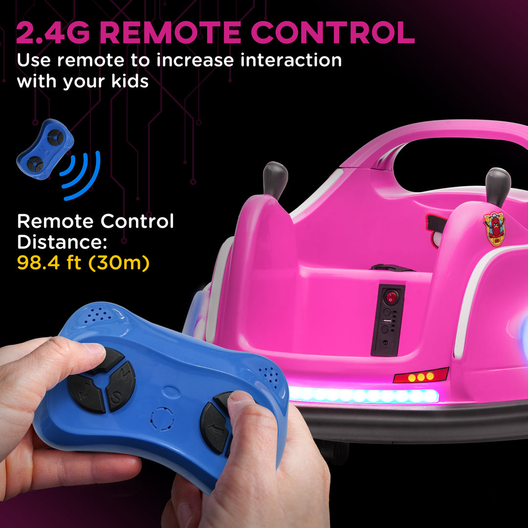 Qaba Angry Bird Licensed Electric Ride on Car, 12V Bumper Car for Kids w/ Dual Joysticks, 360 Degree Spin, Blue