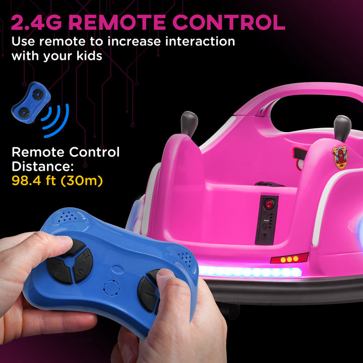 Qaba Angry Bird Licensed Electric Ride on Car, 12V Bumper Car for Kids w/ Dual Joysticks, 360 Degree Spin, Blue