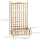 Outsunny Raised Garden Bed with Trellis, Wood Planter Box for Garden, Free Standing Flower Bed, 25.2" x 11" x 47.2" Brown