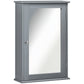 kleankin Bathroom Mirror Cabinet, Wall Mounted Medicine Cabinet with Door and Shelves, White