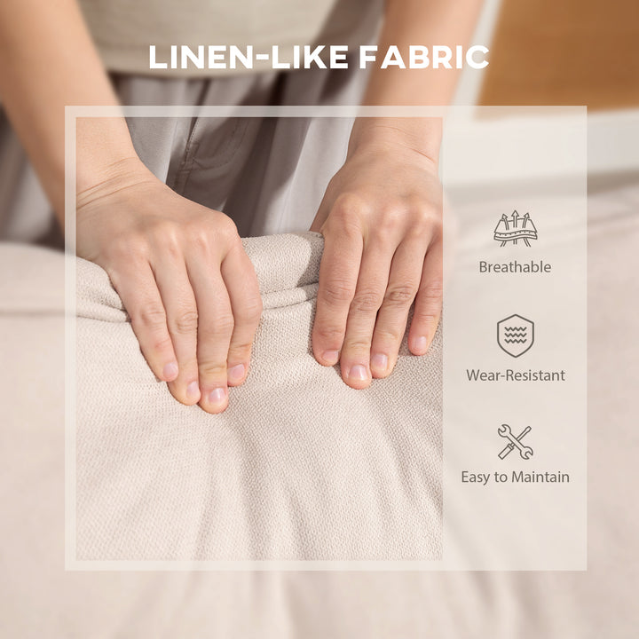 HOMCOM Loveseat Sofa, Linen 2 Seater Sofa Couch with Thick Padded Seat & Backrest for Living Room, Home Office, Dark Grey