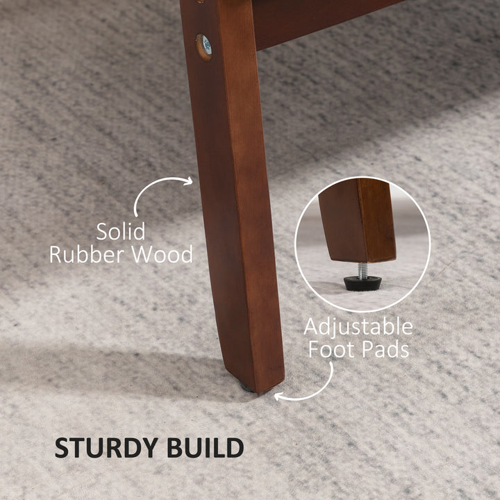 HOMCOM Compact Loveseat Sofa Couch Linen Fabric Double Seat Sofa with Rubber Wood Legs Dark Grey