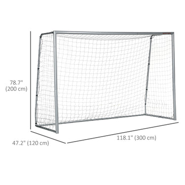 Soozier 10ft x 6.5ft Soccer Goal, Soccer Net for Backyard with Ground Stakes, Quick and Simple Set Up