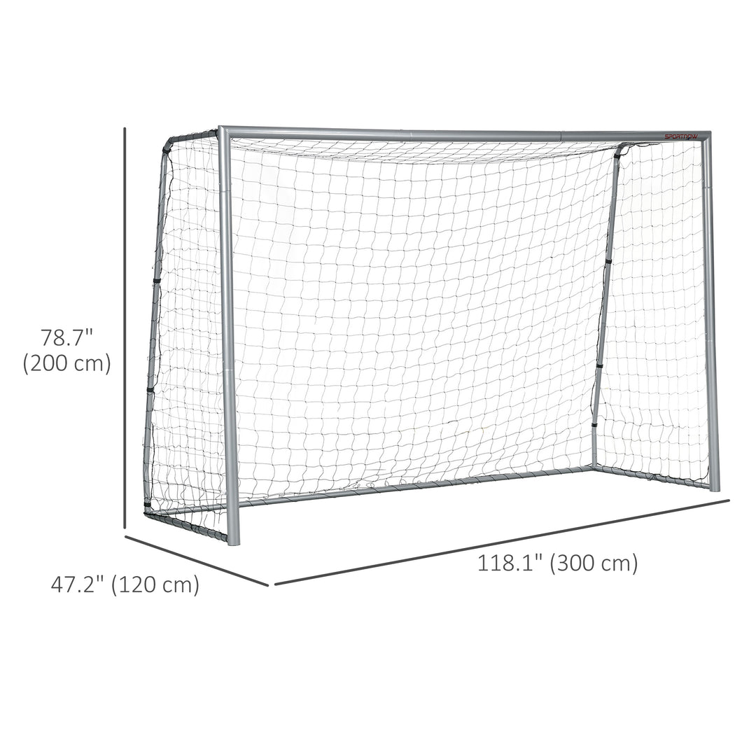 Soozier 10ft x 6.5ft Soccer Goal, Soccer Net for Backyard with Ground Stakes, Quick and Simple Set Up
