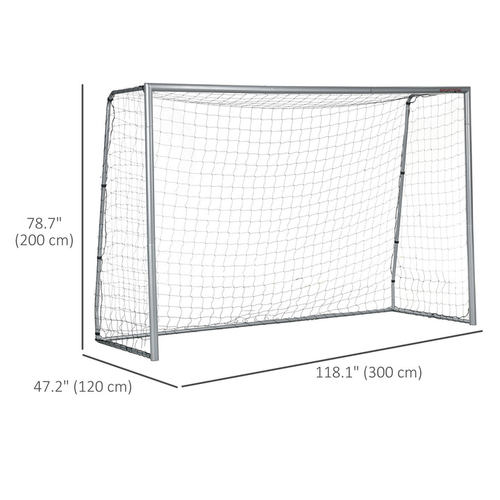Soozier 10ft x 6.5ft Soccer Goal, Soccer Net for Backyard with Ground Stakes, Quick and Simple Set Up