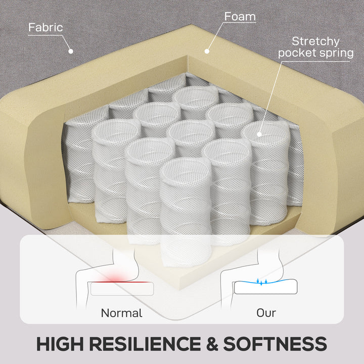 HOMCOM Fabric Accent Chair, Button Tufted Armchair, Upholstered Modern Living Room Chair, Wingback Chair with Wood Legs, Rolled Arms, Thick Padding for Bedroom, White