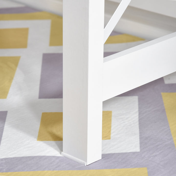 HOMCOM Computer Desk with Hutch, Home Office Table with Storage Shelves and Open Compartments for Writing, Work, Brown