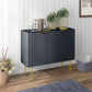 HOMCOM Modern Storage Cabinet Sideboard Buffet Cabinet with Gold Legs for Living Room Dining Room Hallway Grey