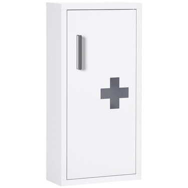 kleankin Wall Mount Medicine Cabinet Bathroom Cabinet with 2 Shelves, Steel Frame and Magnetic Door, White