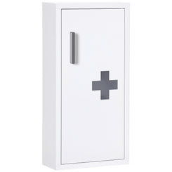 kleankin Wall Mount Medicine Cabinet Bathroom Cabinet with 2 Shelves, Steel Frame and Magnetic Door, White
