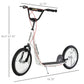 Aosom Kids Kick Scooter for 5+ Year Old, Kids Ride on Toy w/ 16'' Inflatable Wheel Dual Brakes, Black