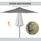Outsunny 9ft Solar Patio Umbrella Outdoor Sunshade 24 LED Lights Tilt Canopy, Charcoal Grey