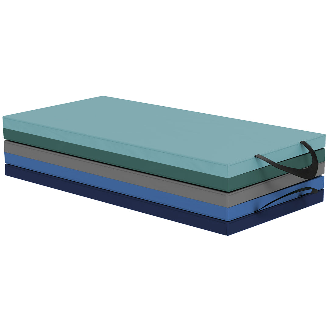 Soozier 6ft Folding Gymnastics Mat, Thick Exercise Mat with Carry Handles for Yoga Aerobics Fitness Training, Mixed Colour