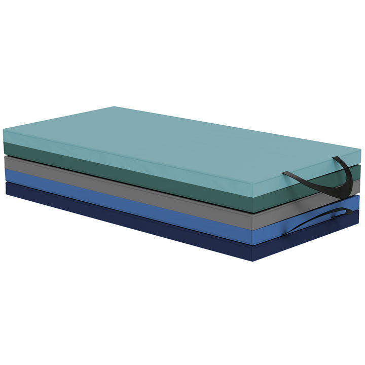 Soozier 6ft Folding Gymnastics Mat, Thick Exercise Mat with Carry Handles for Yoga Aerobics Fitness Training, Mixed Colour