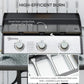 Outsunny 3 Burner Liquefied Gas Grill, Portable Tabletop BBQ Grill, for Camping, Picnic, Silver