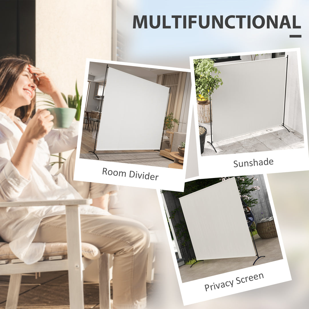 Outsunny Single Panel Room Divider, UV30+ Privacy Screen, Indoor Outdoor Privacy Panel with Stable Base, Black