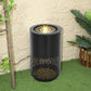 Outsunny 21" Tall Garden Waterfall Fountain with LED Lights, Outdoor Water Fountain Water Feature with Adjustable Flow, Black