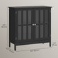 kleankin Kitchen Buffet Cabinet with 2 Doors, Modern Sideboard for Dining Room, Hallway, Living Room, Black