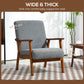 HOMCOM Living Room Chair Boucle Accent Chair for Bedroom with Wide Seat and Thick Padding, Grey