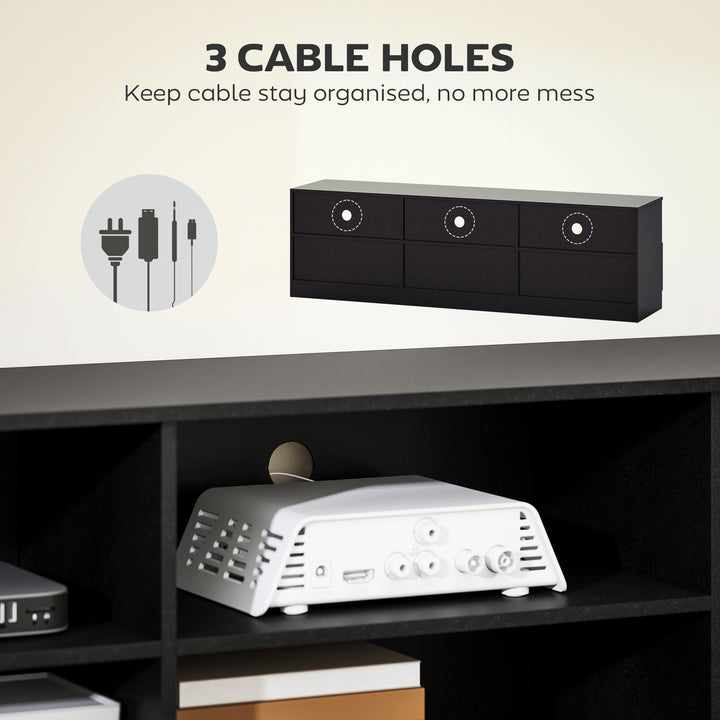 HOMCOM TV Stand with Storage, Modern Entertainment Center with 3 Cabinets and 3 Open Shelves, for TVs up to 85", White