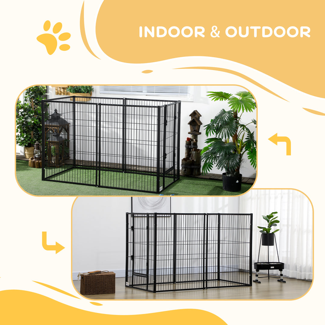 PawHut 6 Panel 32.5" - 59" x 40" Dog Playpen, Heavy Duty Pet Playpen for Indoor Outdoor, Small Medium and Large Dogs