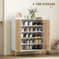 HOMCOM Shoe Storage Cabinet for 15 Pairs, Freestanding Shoe Cabinet with Doors and Adjustable Shelves for Hallway, Oak