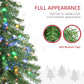 HOMCOM 6FT Artificial Tree Multi-Colored Pre-Lit Home Christmas Decoration  White