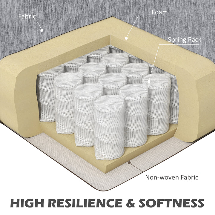 HOMCOM L Shape Sofa, Modern Sectional Couch with Changeable Chaise Lounge, Wooden Legs, Corner Sofa for Living Room, Dark Blue