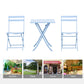 Outsunny 3 Pieces Garden Bistro Coffee Set Foldable Patio Chair & Square Table for Outdoor Yard Porch Poolside Balcony Blue