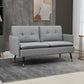 HOMCOM 55" Loveseat Sofa for Bedroom, Modern Love Seats Furniture with Button Tufting, Upholstered Small Couch for Living Room, Small Space, Grey
