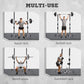 Soozier 2-Piece Barbell Rack, 53.5"-69.3" Height Adjustable Squat Rack Bench Press Rack, 440LBS Capacity