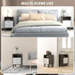 HOMCOM Nightstand Set of 2, Modern Bedside Table, Night Stand for Living Room with 3 Drawers and Open Storage, Grey