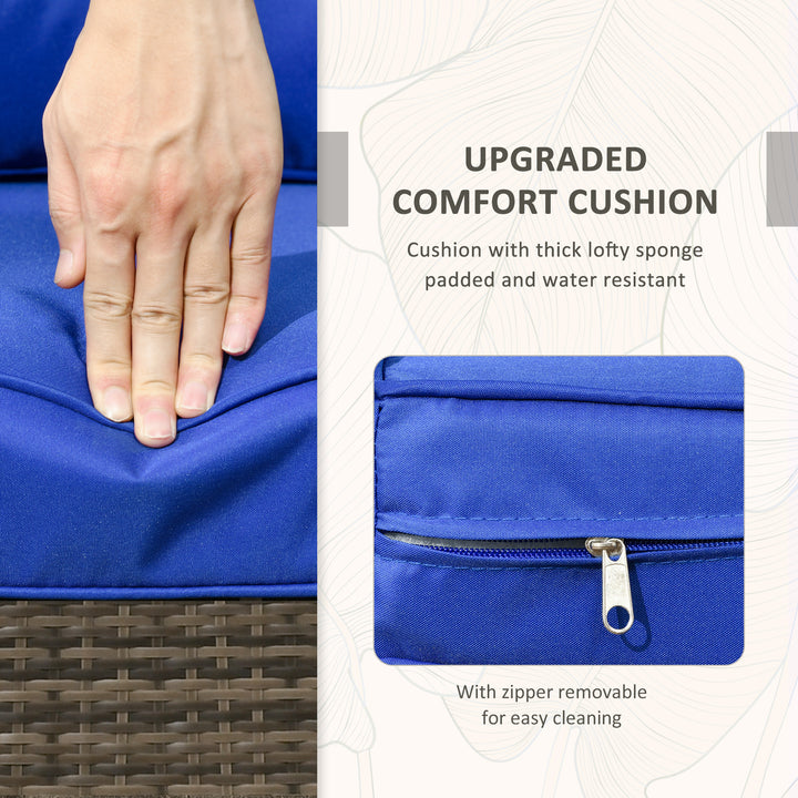 Outsunny 3 Pieces Wicker Patio Furniture Set, Rattan Bistro Set with Storage Coffee Table and Thickened Cushions, Outdoor Conversation Set for Garden, Porch, Balcony, Red