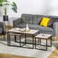 HOMCOM Nesting Coffee Table Set of 3, Modern End Tables with Black Metal Frame for Living Room Home Furniture, Natural