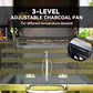 Outsunny 20" Charcoal BBQ Grill Barbecue on Wheels with Adjustable Charcoal Pan, Spacious Cooking Area, 3 Shelves, Thermometer