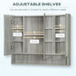 kleankin Wall Mounted Bathroom Medicine Cabinet with Mirror and Adjustable Shelves, Grey