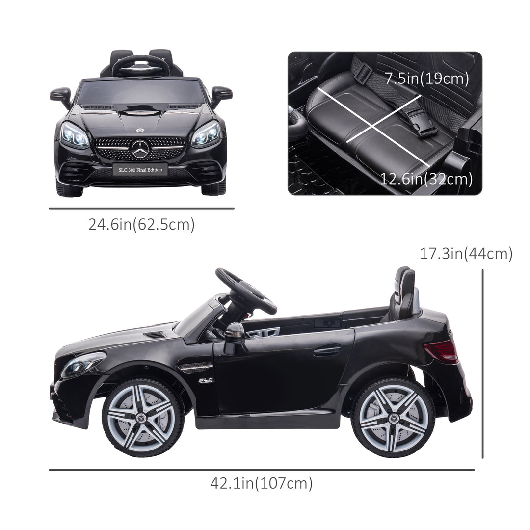 Aosom 12V Ride On Car with Parent Remote Control Two Motors Music Lights Suspension Wheels for 3-6 Years Black