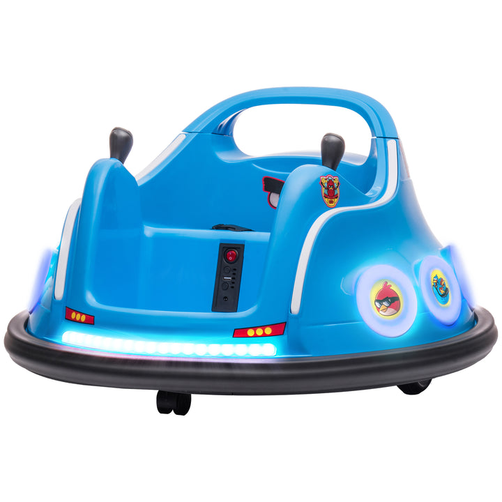 Qaba Angry Bird Licensed Electric Ride on Car, 12V Bumper Car for Kids w/ Dual Joysticks, 360 Degree Spin, Blue
