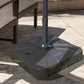 Outsunny Square Cantilever Patio Umbrella Base Water or Sand Filled with Wheels Crossbar Heavy-Duty Umbrella Stand Coffee