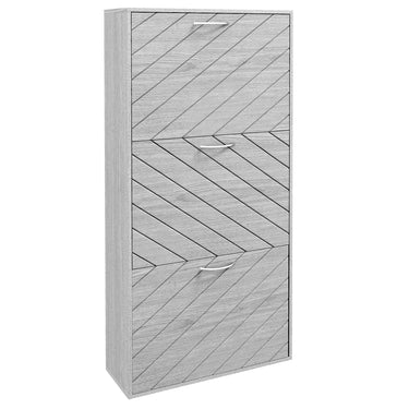 HOMCOM Shoe Storage Cabinet with 3 Flip Drawers, Narrow and Slim, 12 Pair of Shoes Organizer for Hallway, Entryway